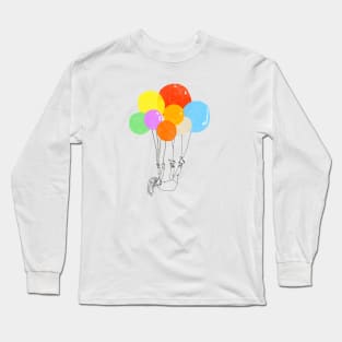 Girl floating by bubbles Long Sleeve T-Shirt